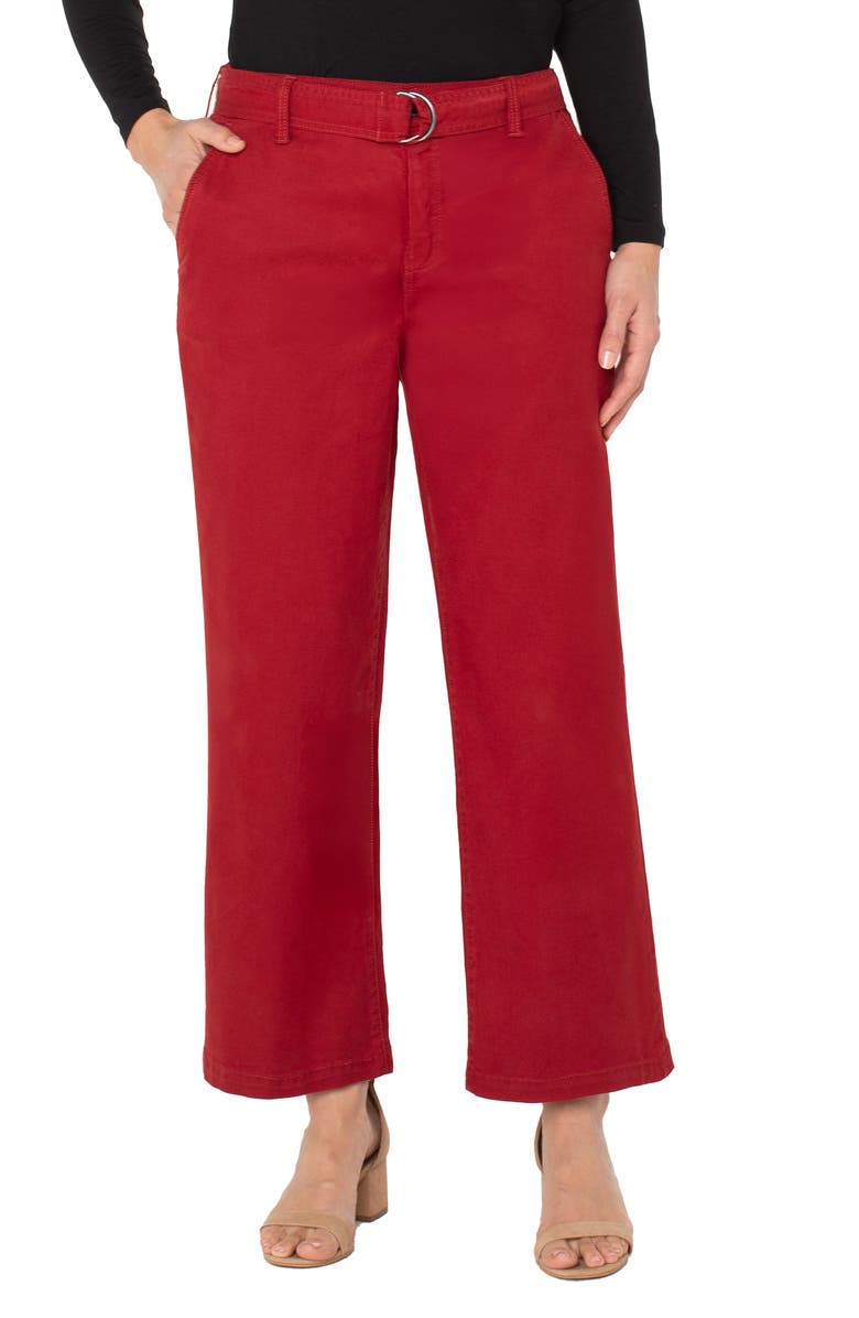 Liverpool Los Angeles Stride Belted High Waist Ankle Wide Leg Twill Pants, Alternate, color,