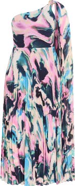 City Chic Eloura One-Shoulder Pleated Maxi Dress