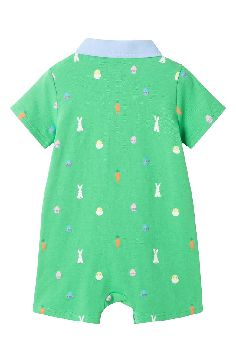 Andy & Evan Printed Stretch Cotton Romper, Alternate, color, Green