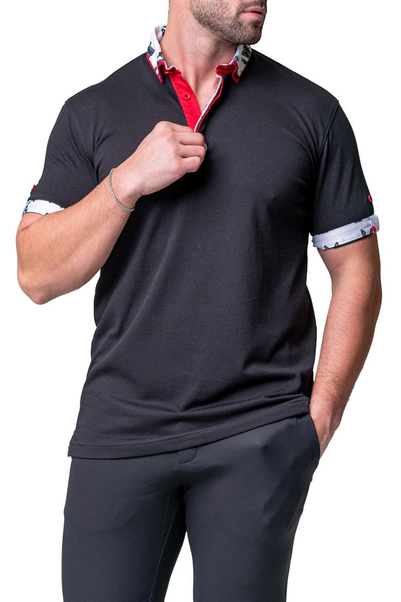Mozartsoliddog Black Jersey Polo, Alternate, color, BLACK