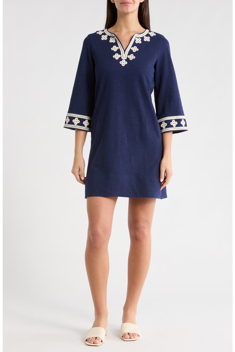 Sunset Harbor Cotton Dress, Main, color, COASTLINE