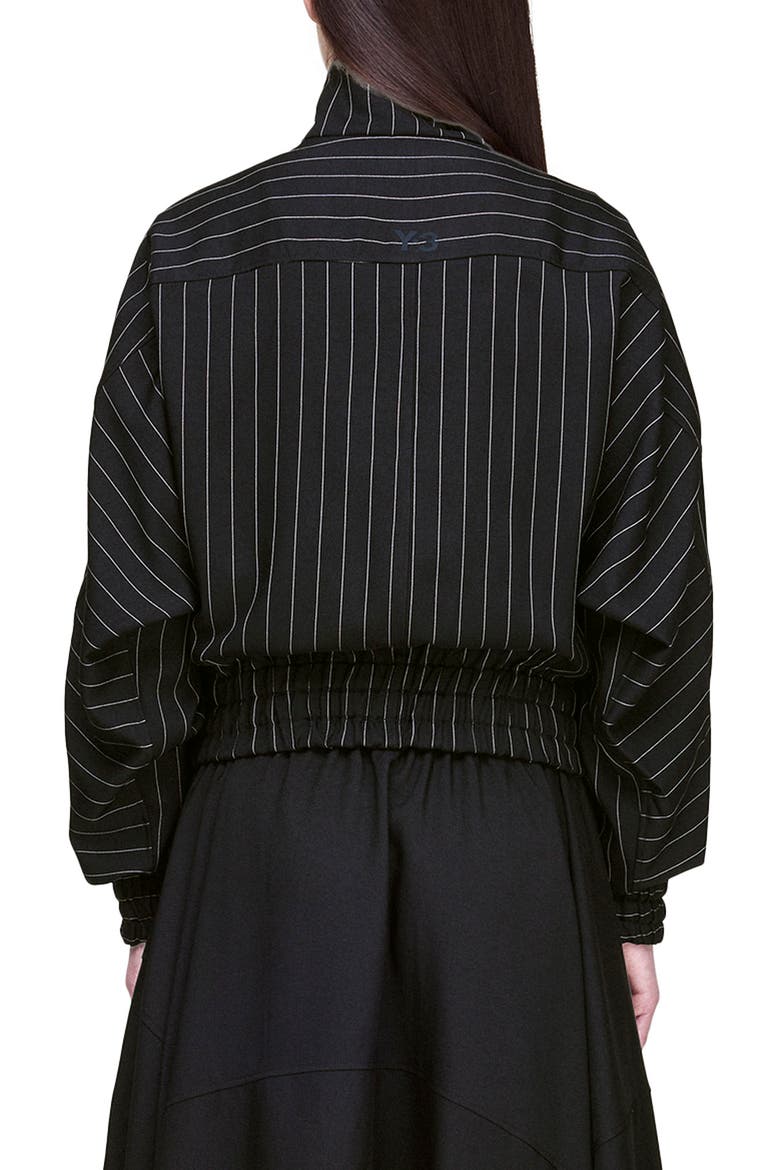 Pinstriped Track Jacket, Alternate, color, BLACK