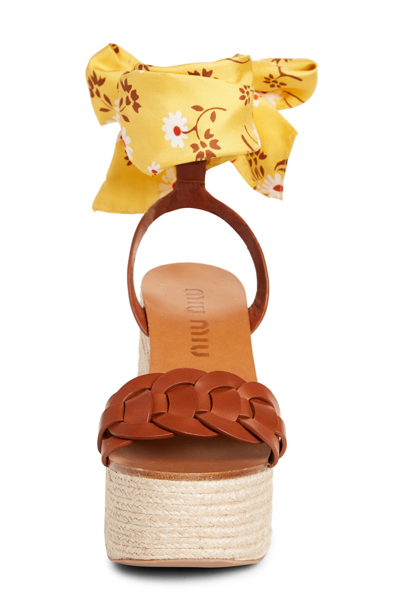 Miu Miu Ankle Tie Platform Sandal, Alternate, color, 