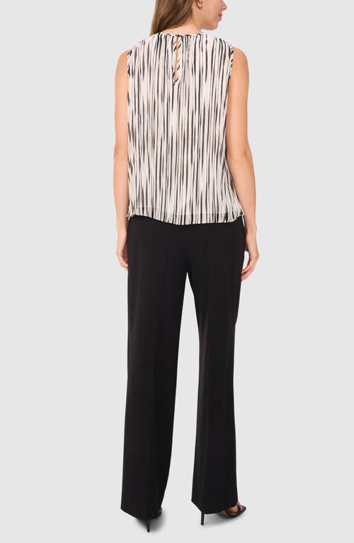 Halogenr Halogen(r) Stripe Sleeveless Pleated Shell In New Ivory