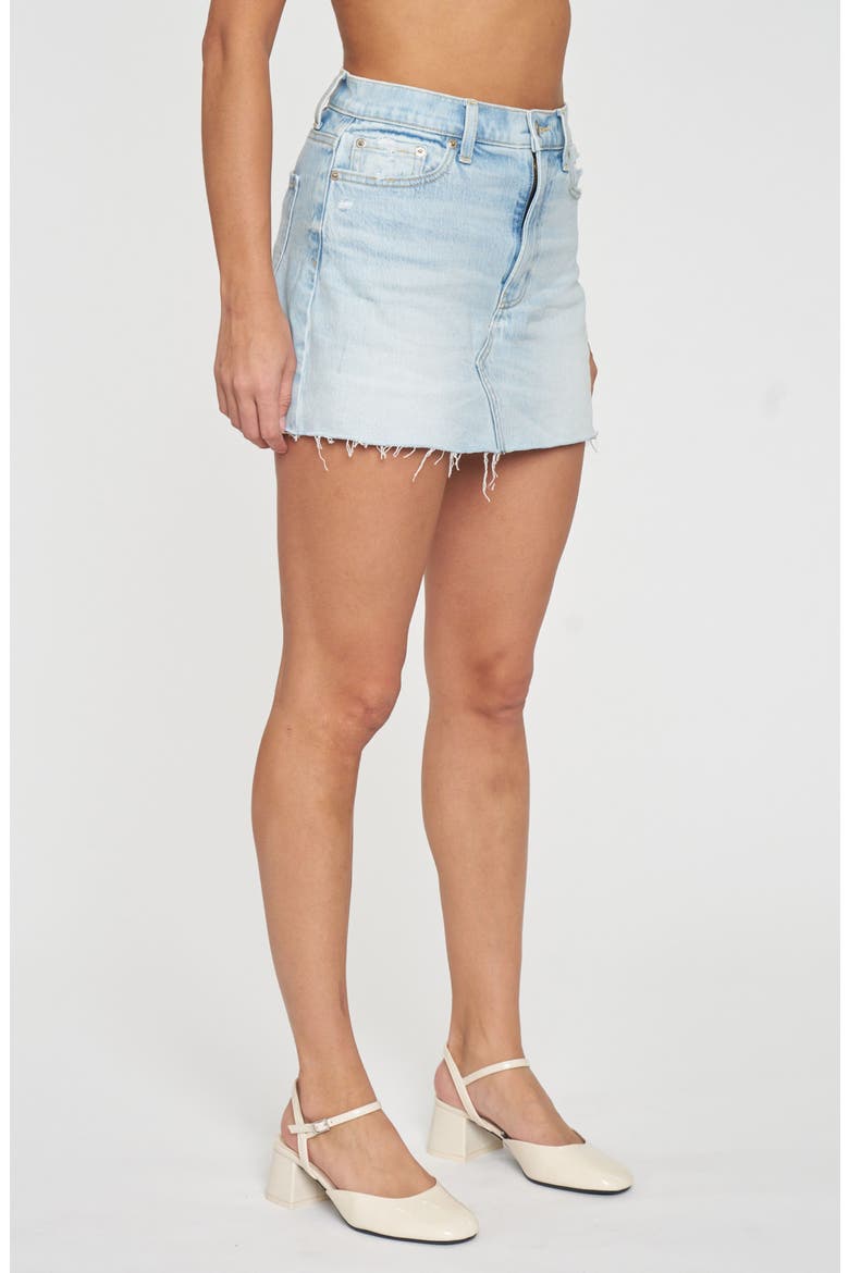 Malibu Distressed Cutoff Denim Miniskirt, Alternate, color, ICEBREAKER