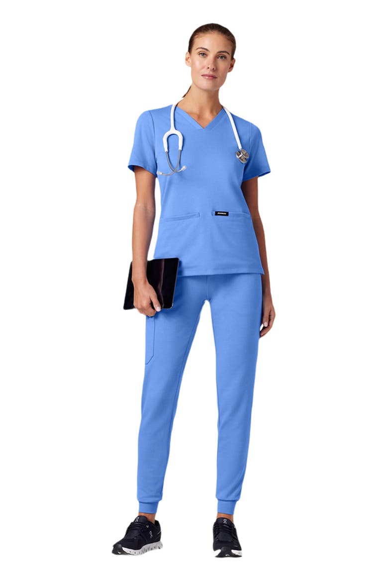 Ceri Women's 6-Pocket Classic Scrub Jacket, Alternate, color, Ceil Blue