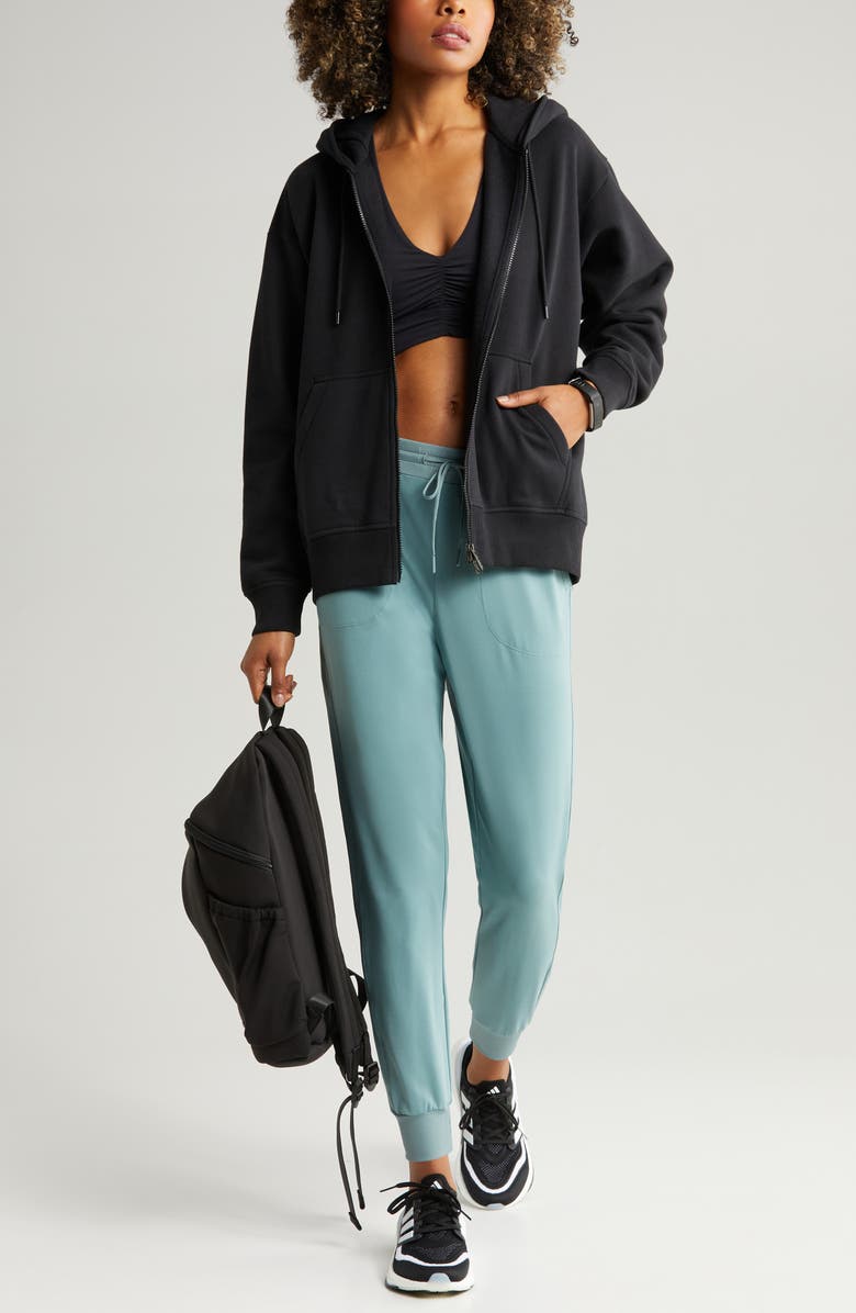 Zella Cloud Fleece Zip Hoodie, Alternate, color,