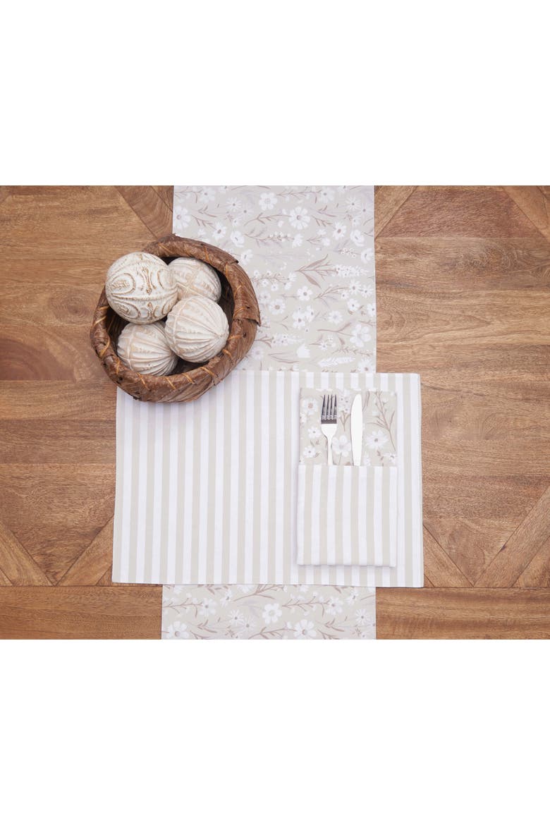 Natural Botanical 100% Cotton Graphic Print Table Runner 14" x 72", Alternate, color, Brown