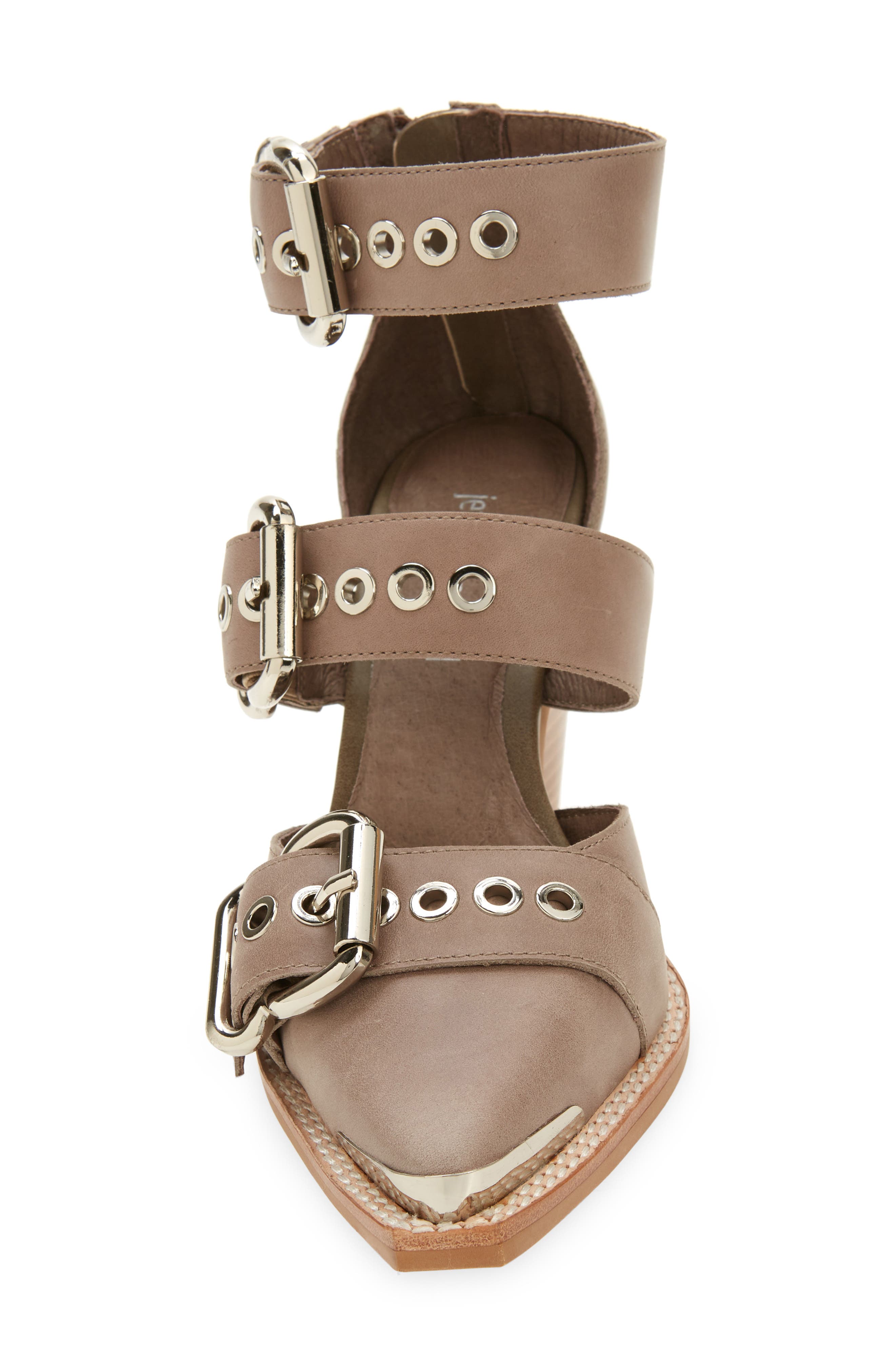 Emilia Buckle Cutout Boot, Alternate, color, TAUPE LEATHER