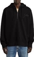 G-STAR Script Logo Organic Cotton Blend Quarter Zip Hoodie