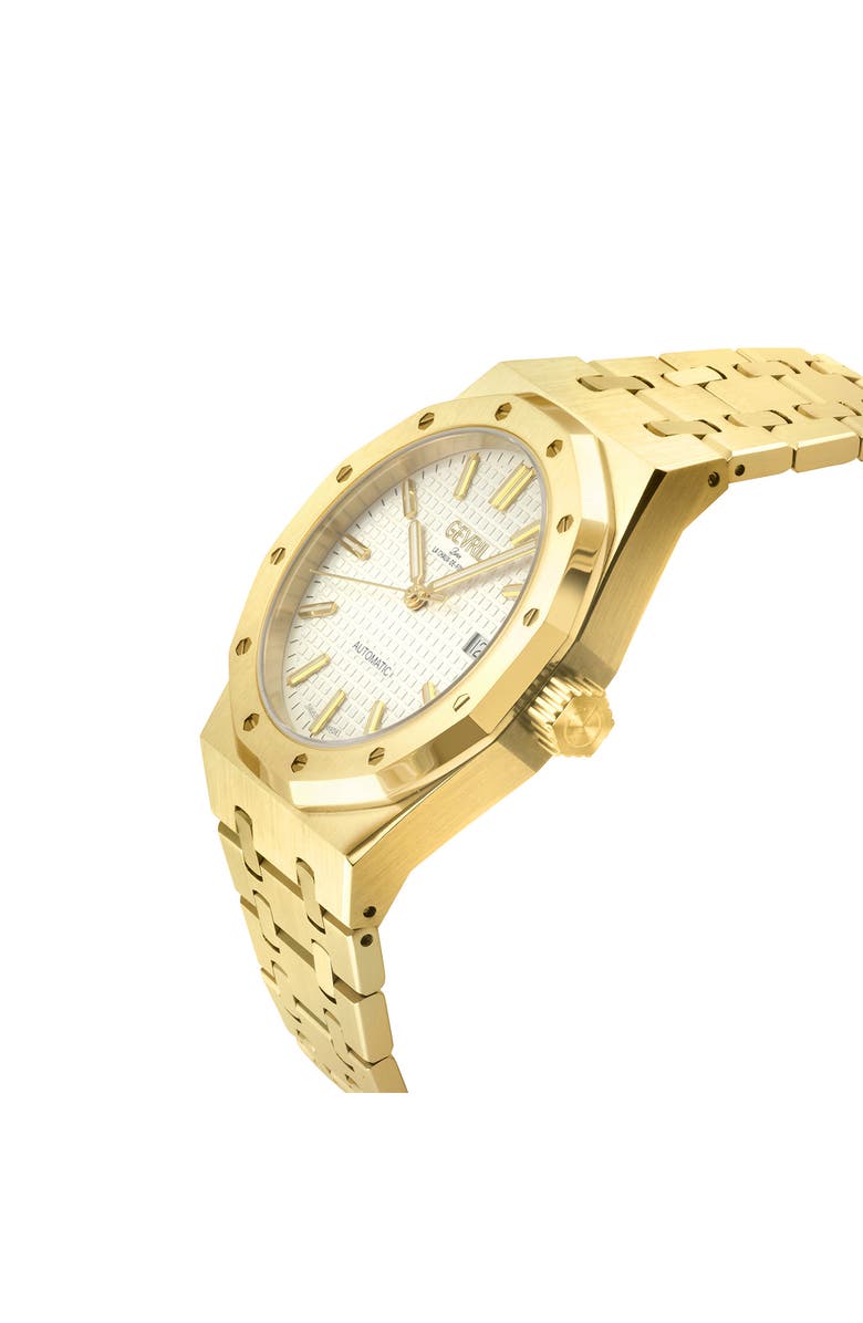 GEVRIL Gotham Automatic Bracelet Watch, 41mm, Alternate, color, Gold