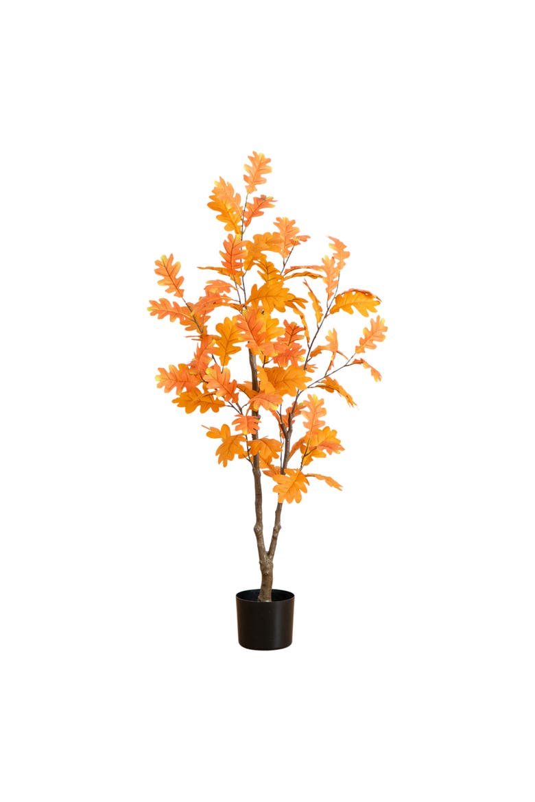 4-ft Artificial Autumn Oak Tree, Main, color, Orange