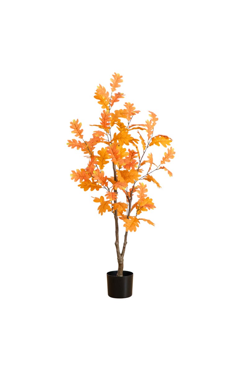 NEARLY NATURAL 4-ft Artificial Autumn Oak Tree, Main, color, Orange