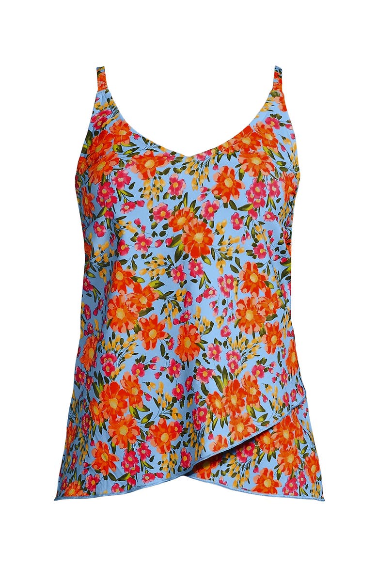 DD-Cup Tulip Hem Tankini Top, Alternate, color, Blue Springside Floral