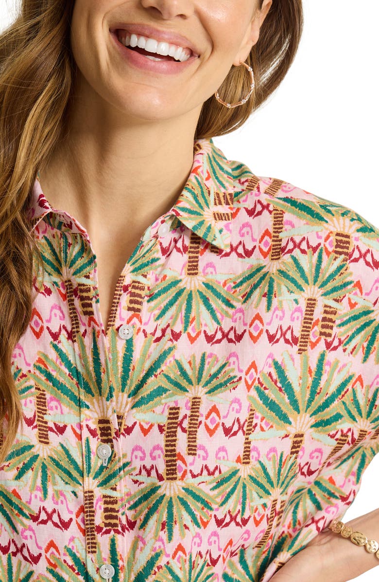 Tommy Bahama Palm Pointe Short Sleeve Linen Button-Up Shirt, Alternate, color,