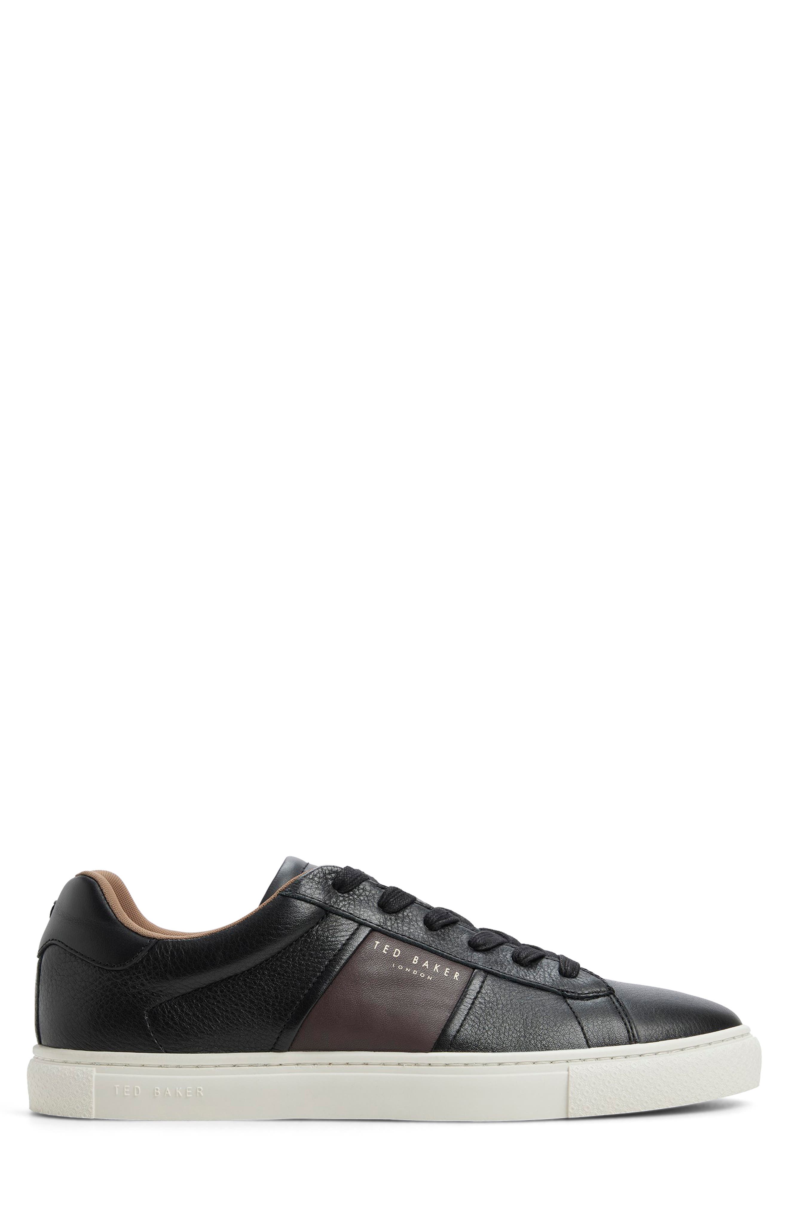 Bradley Leather Sneaker, Alternate, color, BLACK