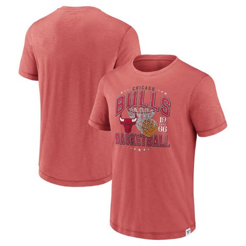 Men's Fanatics Branded Red Chicago Bulls Reinforce True Classics Vintage Slub T-Shirt