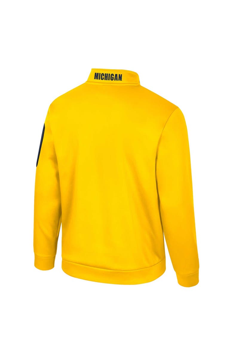 COLOSSEUM Men's Colosseum Maize Michigan Wolverines Mainframe Quarter-Zip Fleece Jacket, Alternate, color, Maize