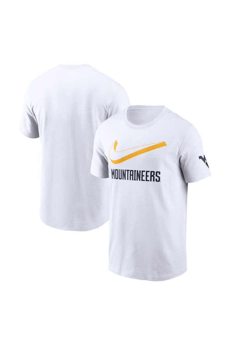 Men's Nike White West Virginia Mountaineers Primetime 2-Hit Swoosh T-Shirt, Main, color, White