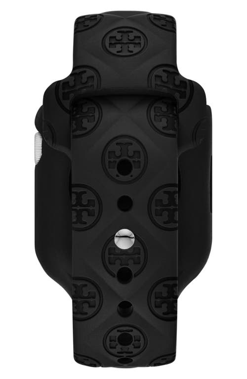 Tory Burch T Monogram Silicone Apple Watch® Watchband, 41mm In Black