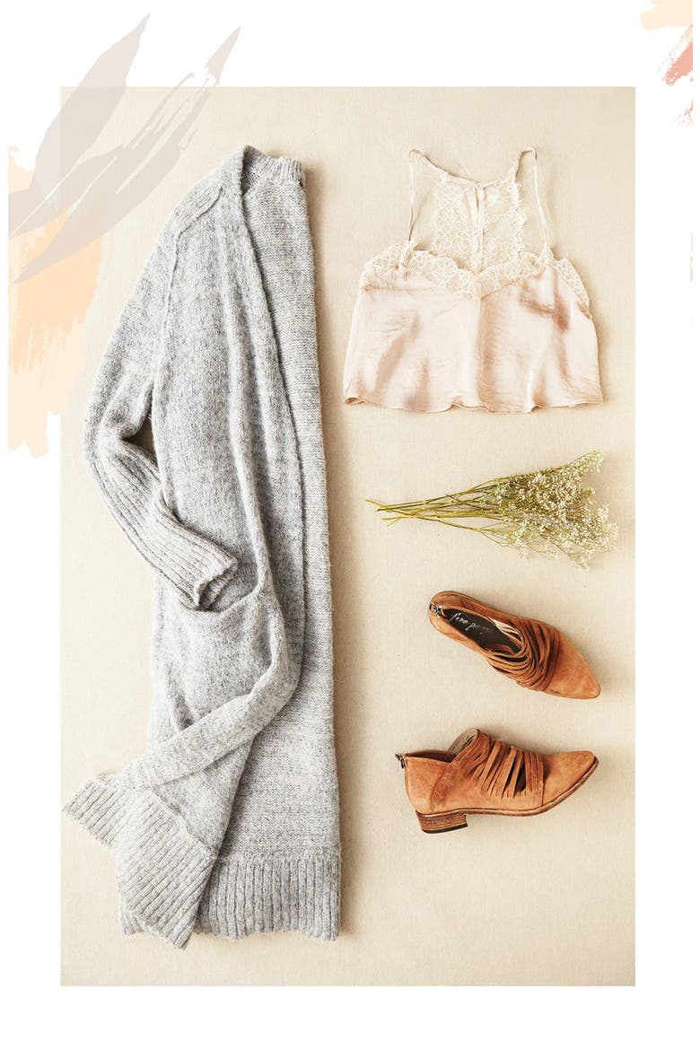 'Santa Cruz' Long Cardigan, Alternate, color, LIGHT IVORY MELANGE