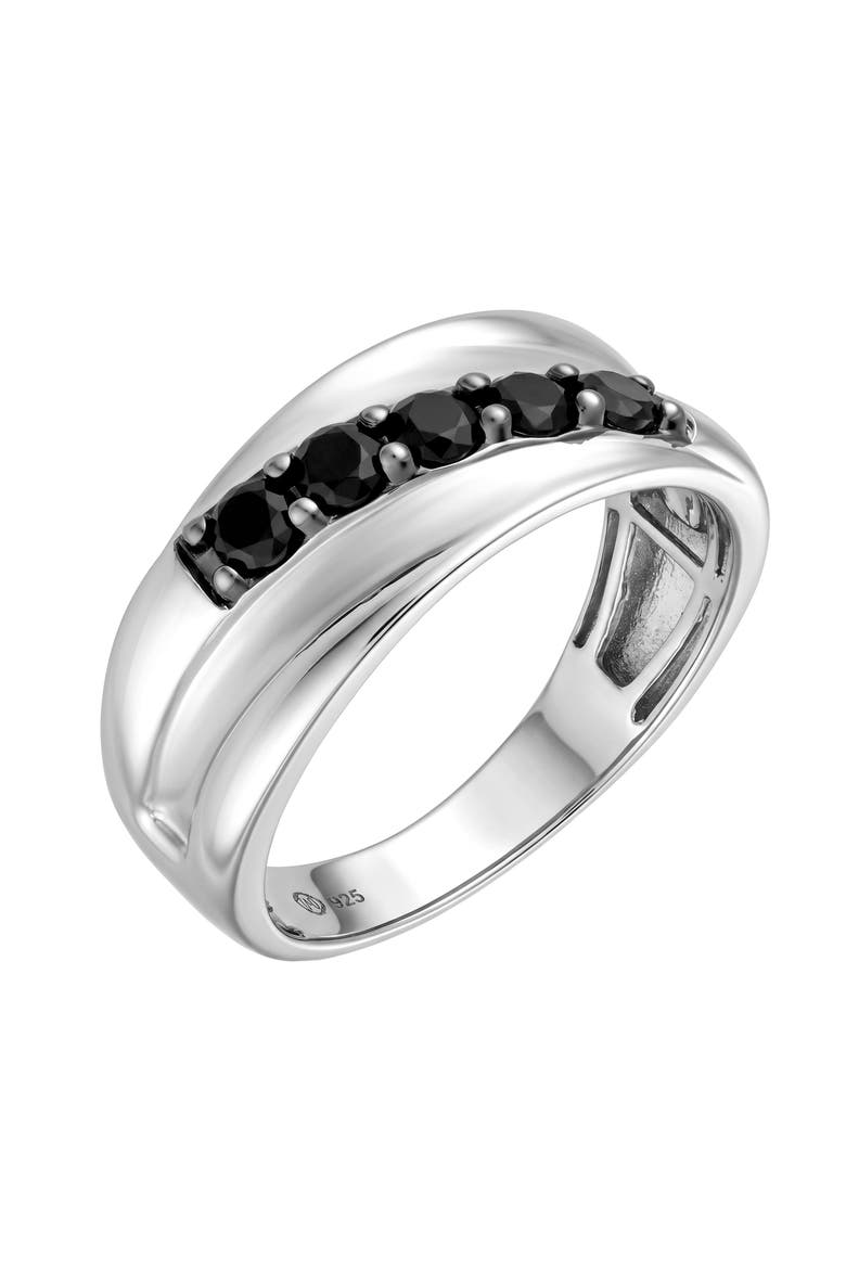 Kage 0.5CT Diagonal Black Spinel Ring 925 Silver, Alternate, color, Sterling Silver