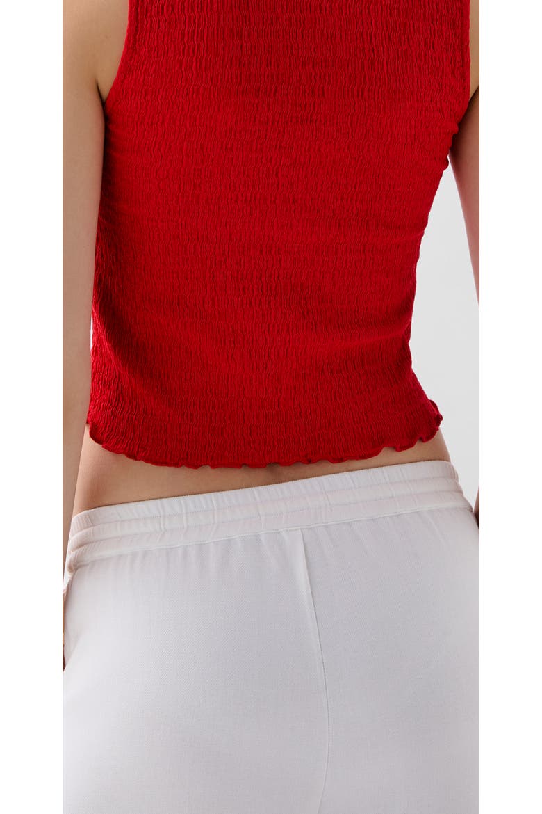 Wrinkle Chestknot Tee, Alternate, color, Red