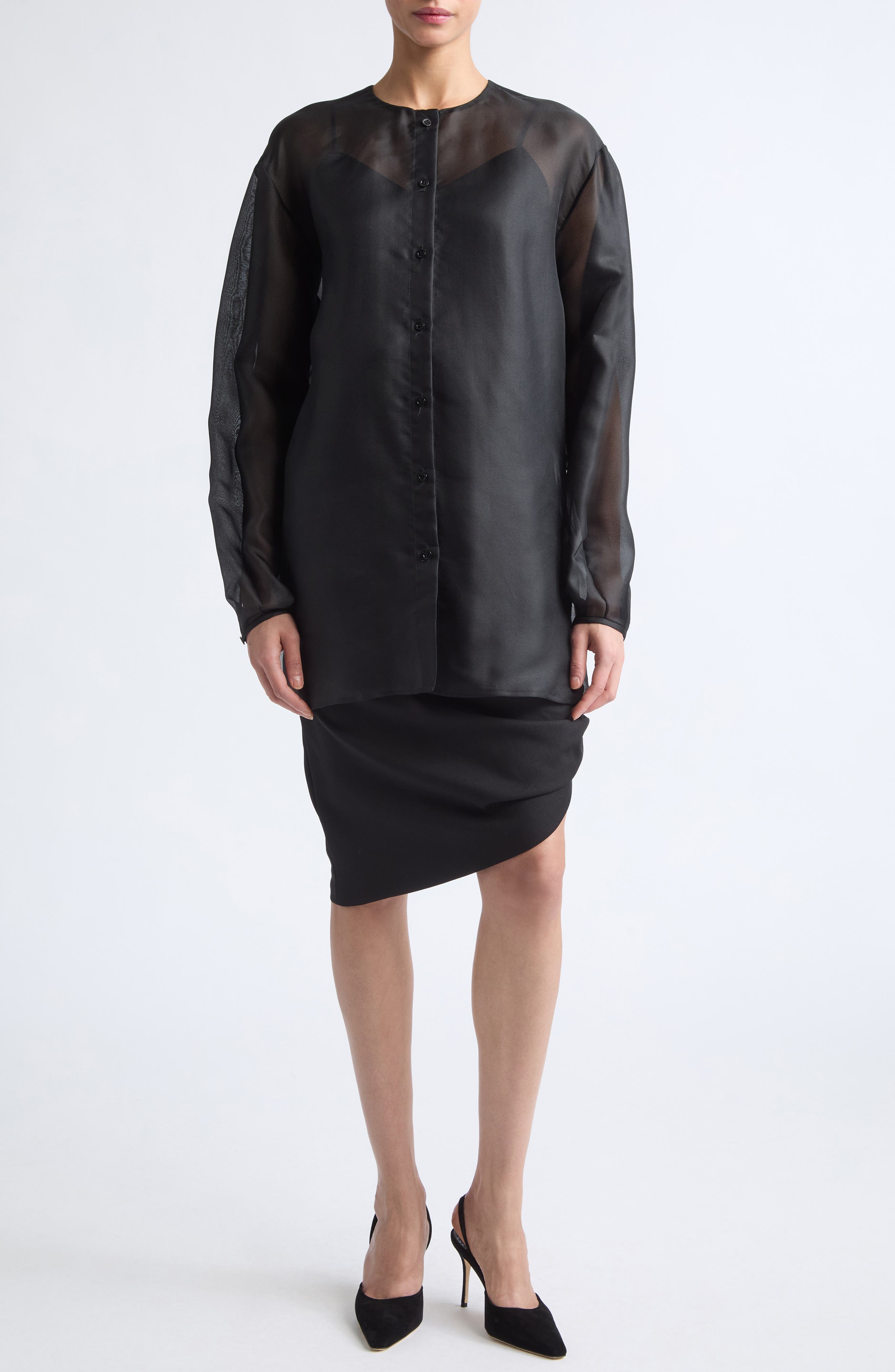 Carolina Herrera Asymmetrical Stretch Wool Skirt (Women) | Nordstrom