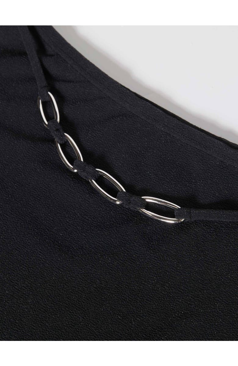 MICHAEL Michael Kors Oval Link Crepe Solids Coverup Skirt, Alternate, color, Black