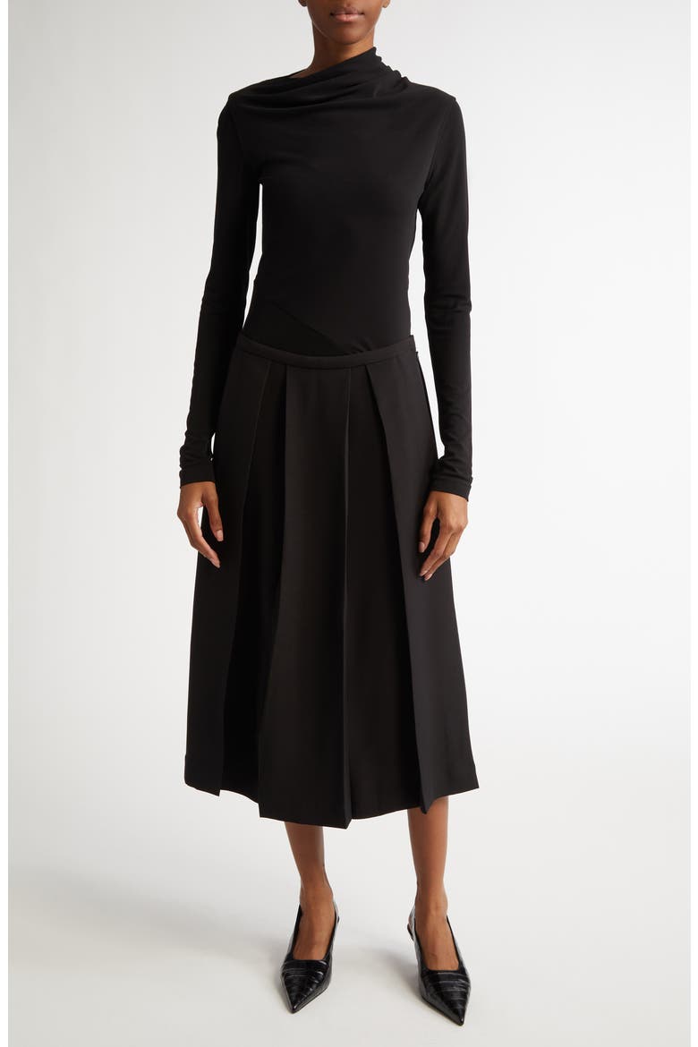 Draped Jersey Top, Main, color, BLACK