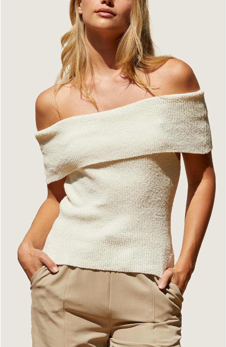 CRESCENT Off Shoulder Sweater Knit Top, Main, color, 