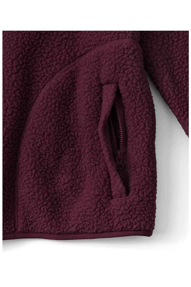 Plus Size Print Half Zip Cozy High Pile Fleece Pullover, Alternate, color, Lush Burgundy