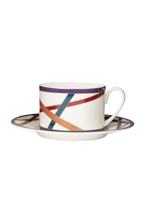 Nastri Set Of 6 Tea Cups 
Saucers