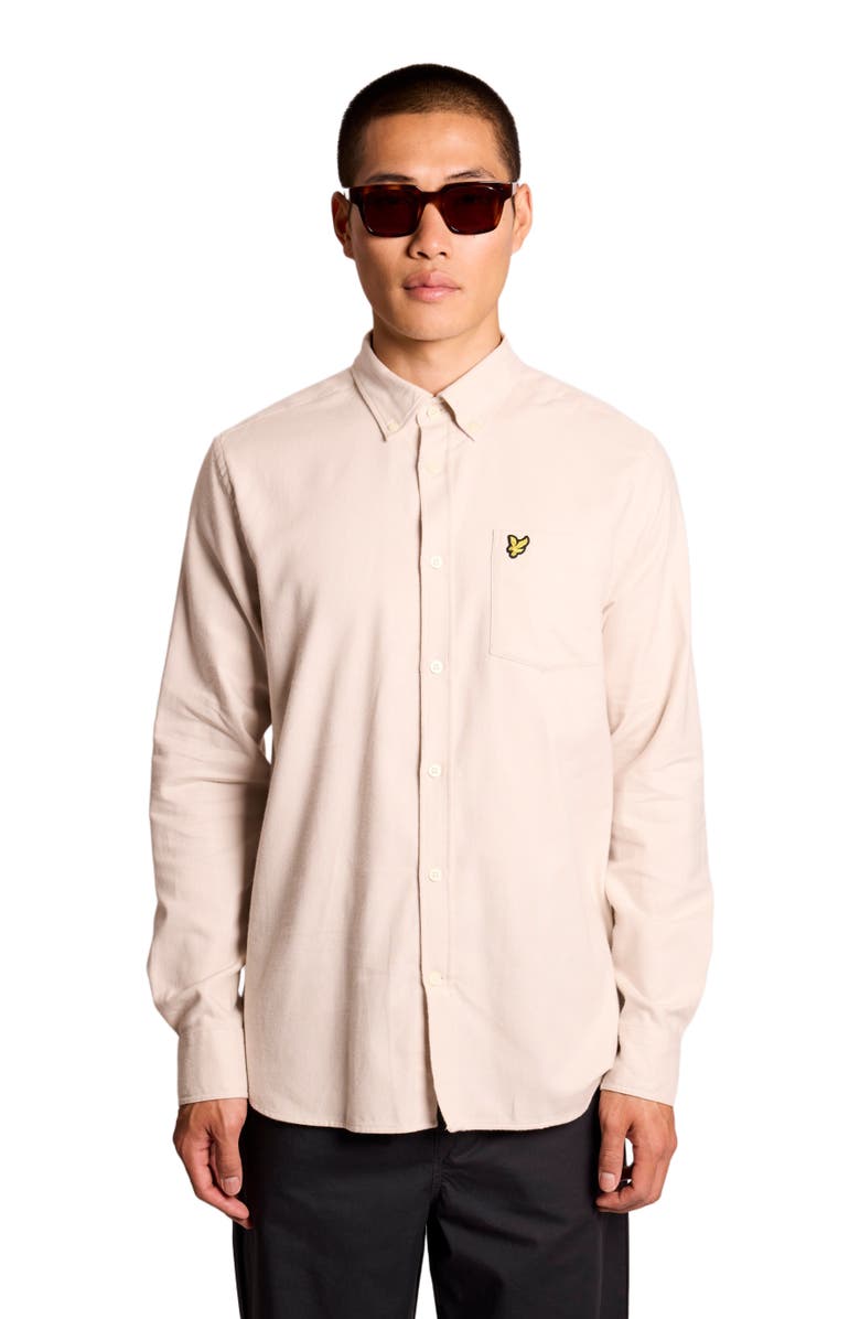Lyle & Scott Long Sleeve Flannel Shirt, Alternate, color, Putty
