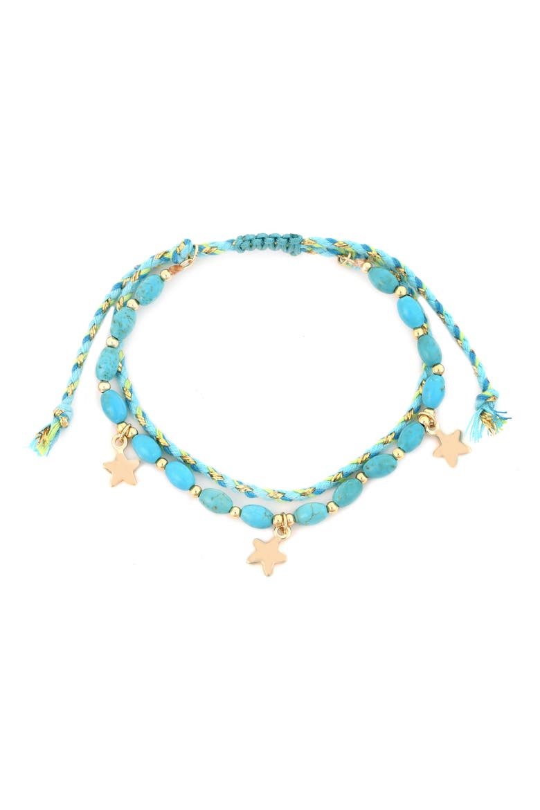 Turquoise Starfish Adjustable Bracelet, Main, color, TURQUOISE