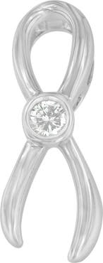 Haus of Brilliance Silver 1/10 cttw Diamond Ribbon Pendant Necklace