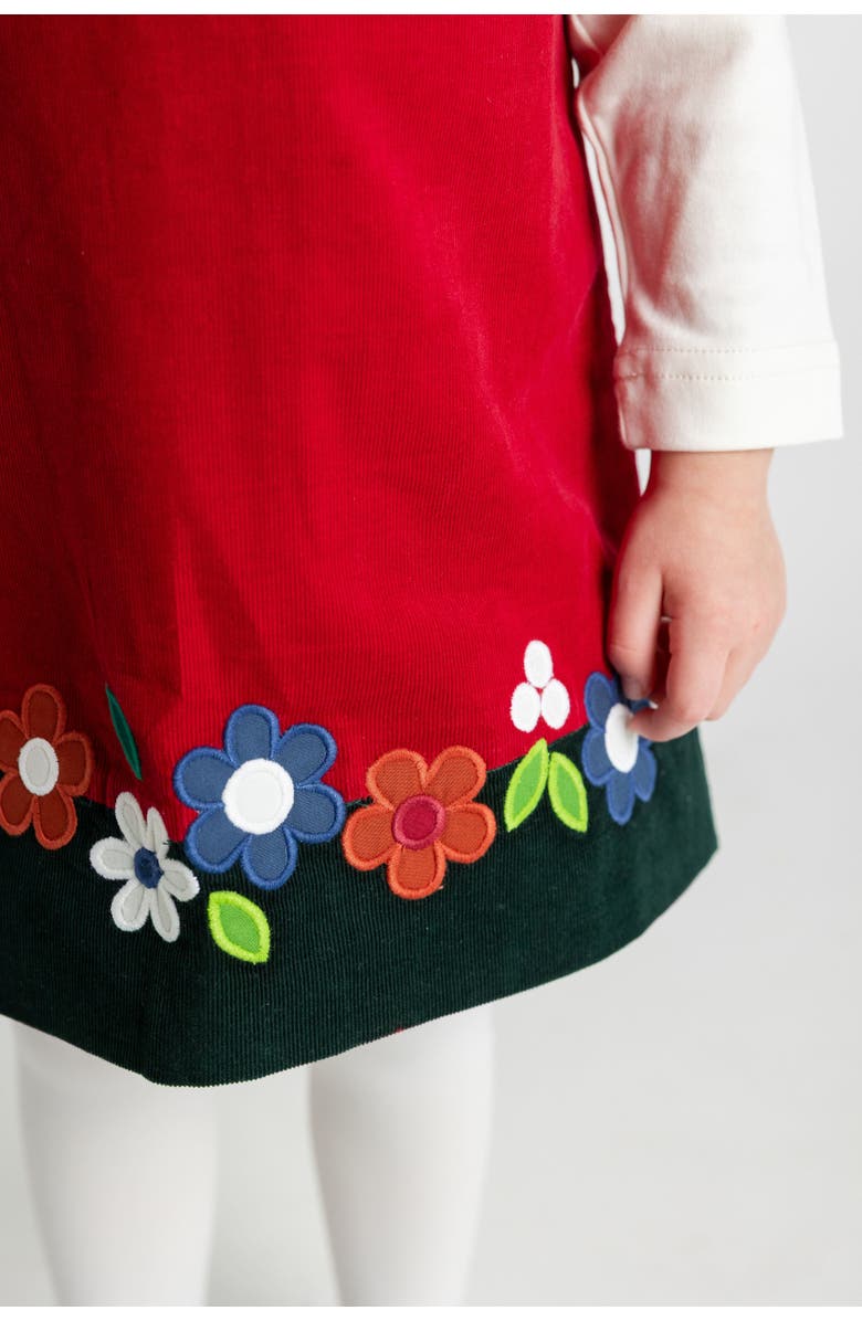 Florence Eiseman Jumper With Flowers, Alternate, color, Burgundy