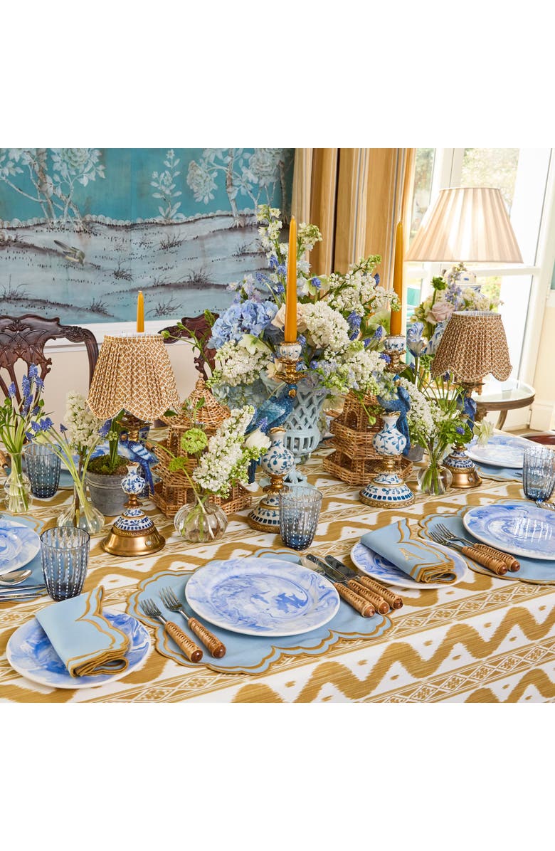 Mrs. Alice Caramel Lotus Deep Scalloped Lampshade, Alternate, color, Mustard