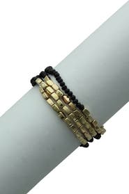 OLIVIA WELLES Glass Beaded Stretch Bracelet