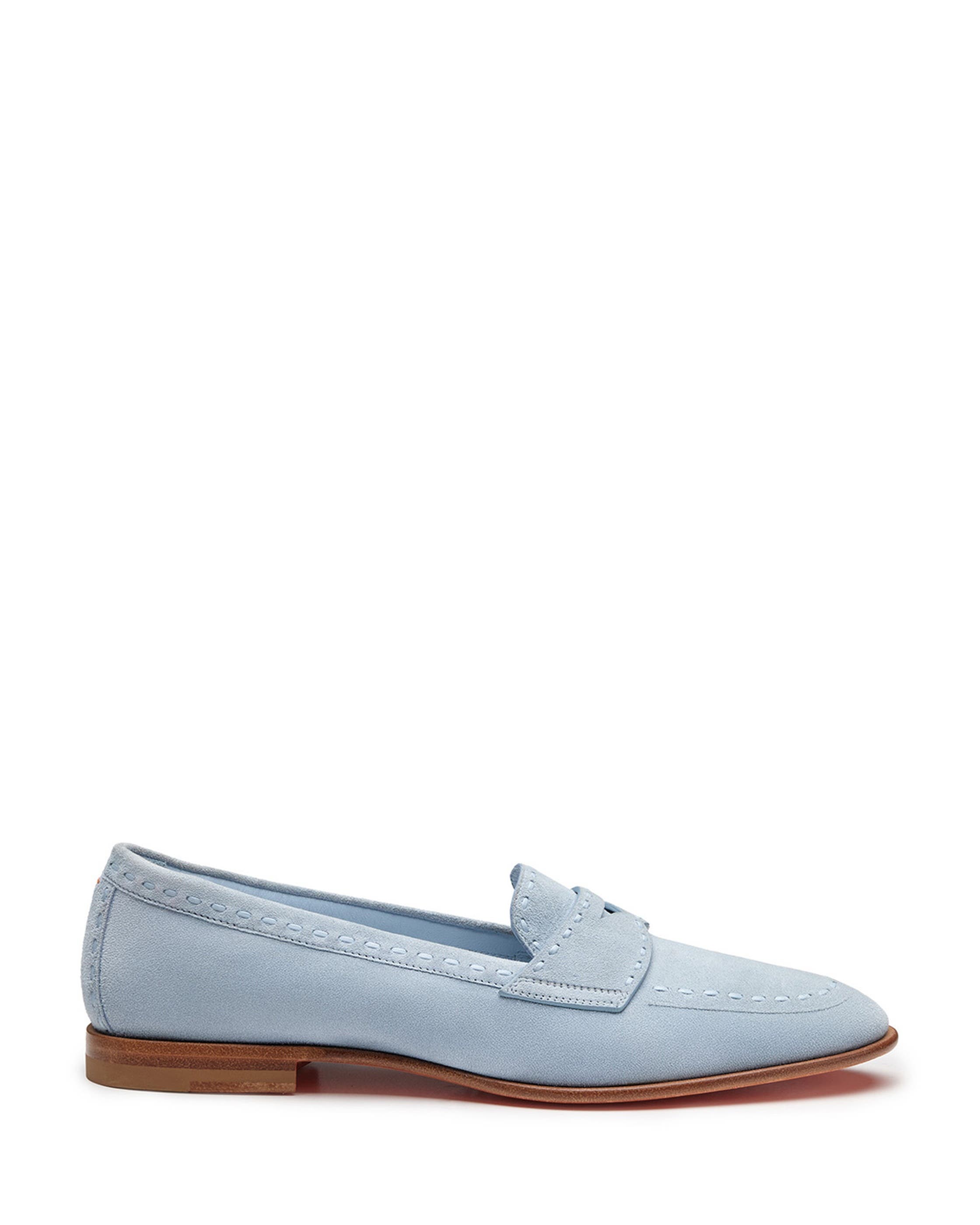 Women's Suede Penny Loafer, Main, color, Blue