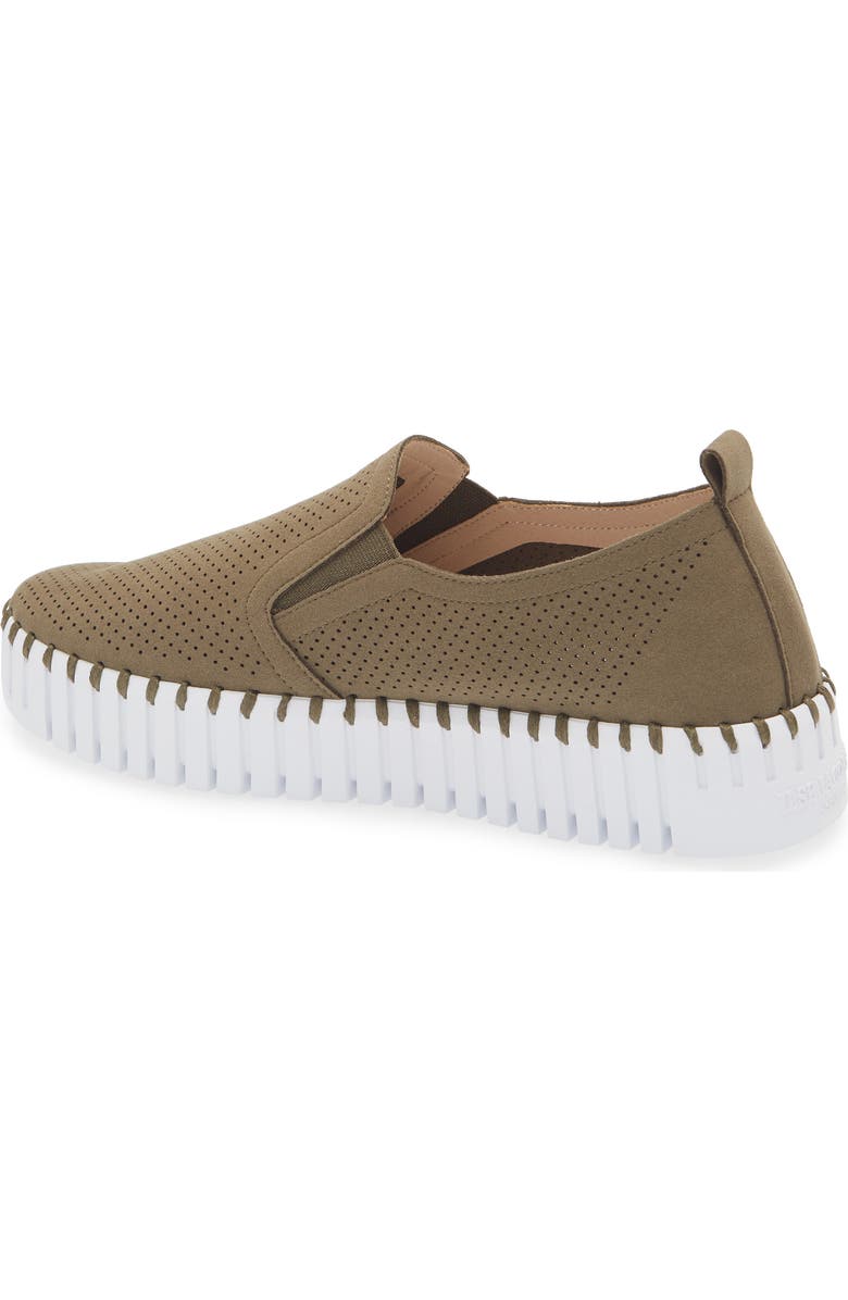 Ilse Jacobsen Tulipu Perforated Platform Sneaker, Alternate, color, Deep Olive