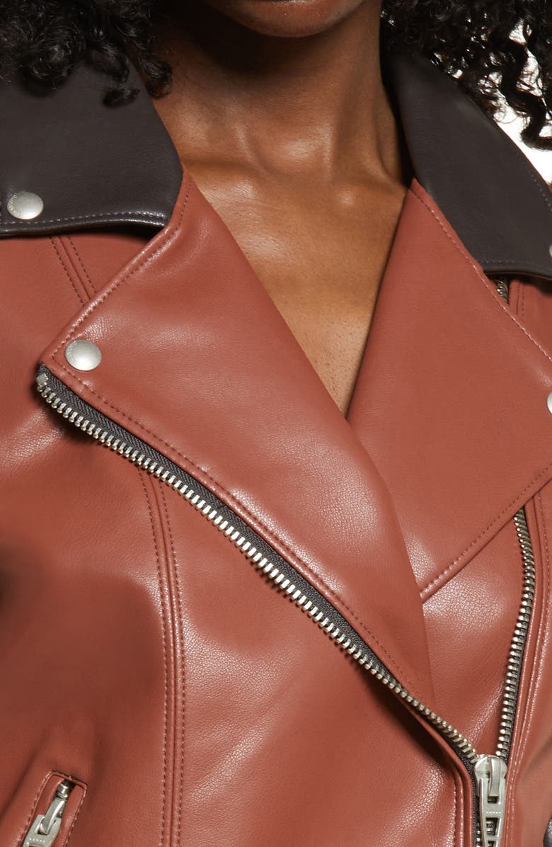 BLANKNYC Two-Tone Faux Leather Moto Jacket, Alternate, color,