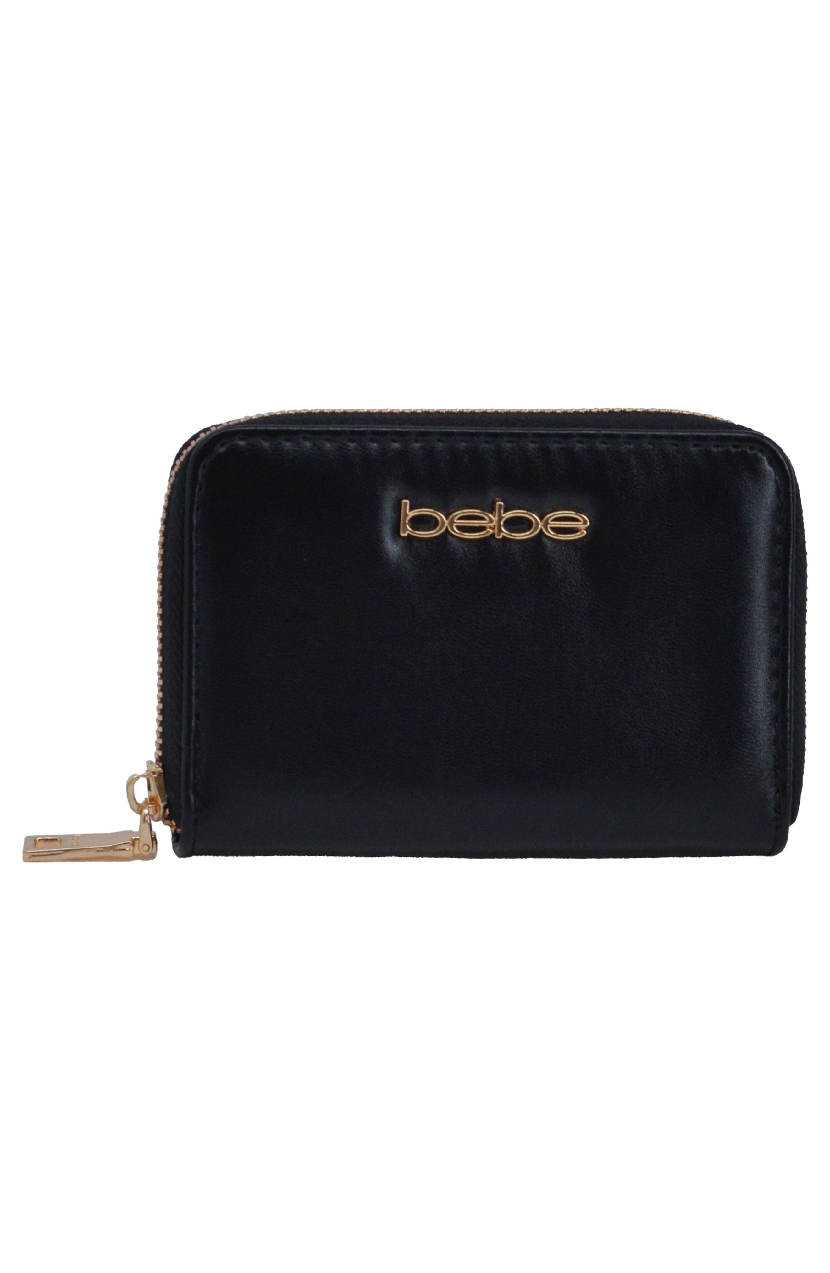 bebe Luca Satchel with Matching Wallet, Alternate, color, Black