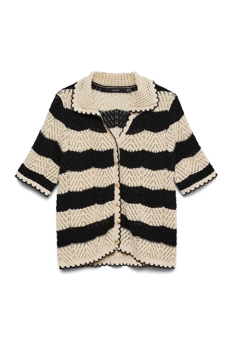 Golden Cove Cardigan, Alternate, color, BIRCH/ BLACK STRIPES