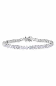 18k White Gold Plated Crystal Tennis Bracelet