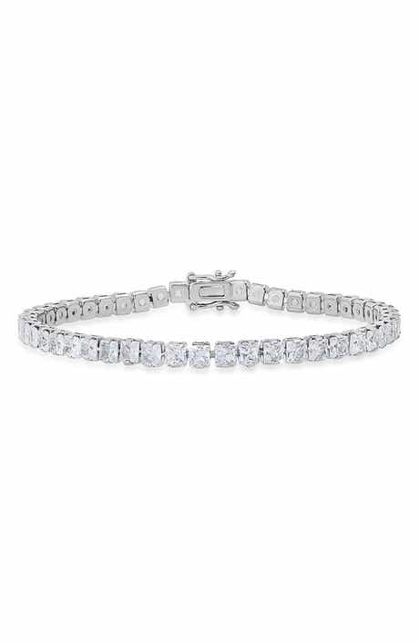 18k White Gold Plated Crystal Tennis Bracelet