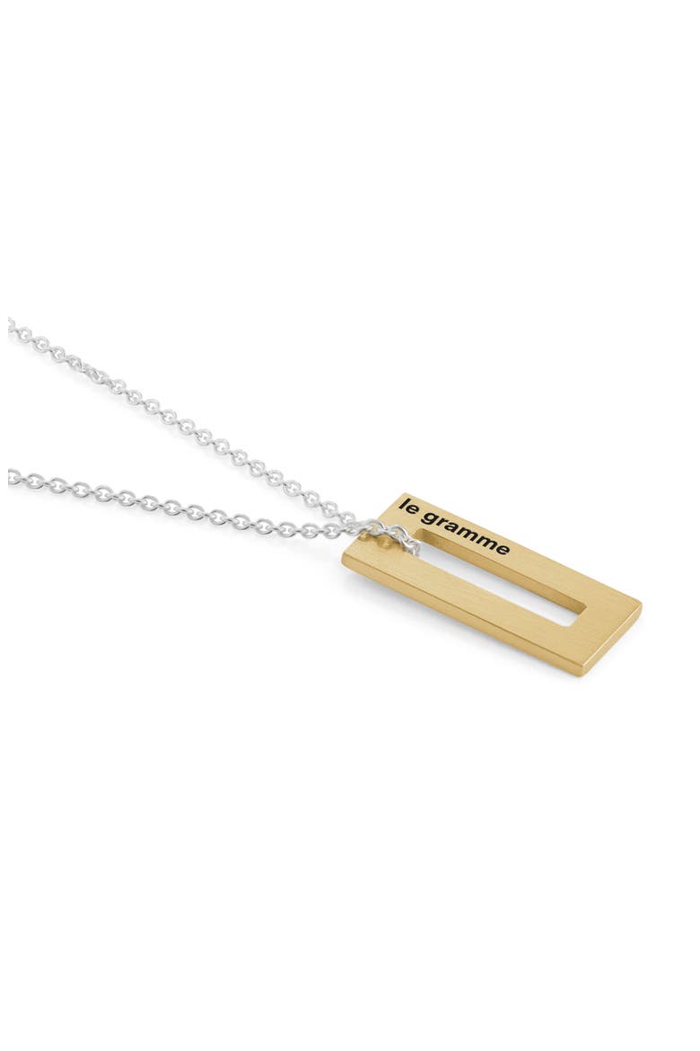 Brushed Rectangle Pendant Necklace, Alternate, color, YELLOW GOLD