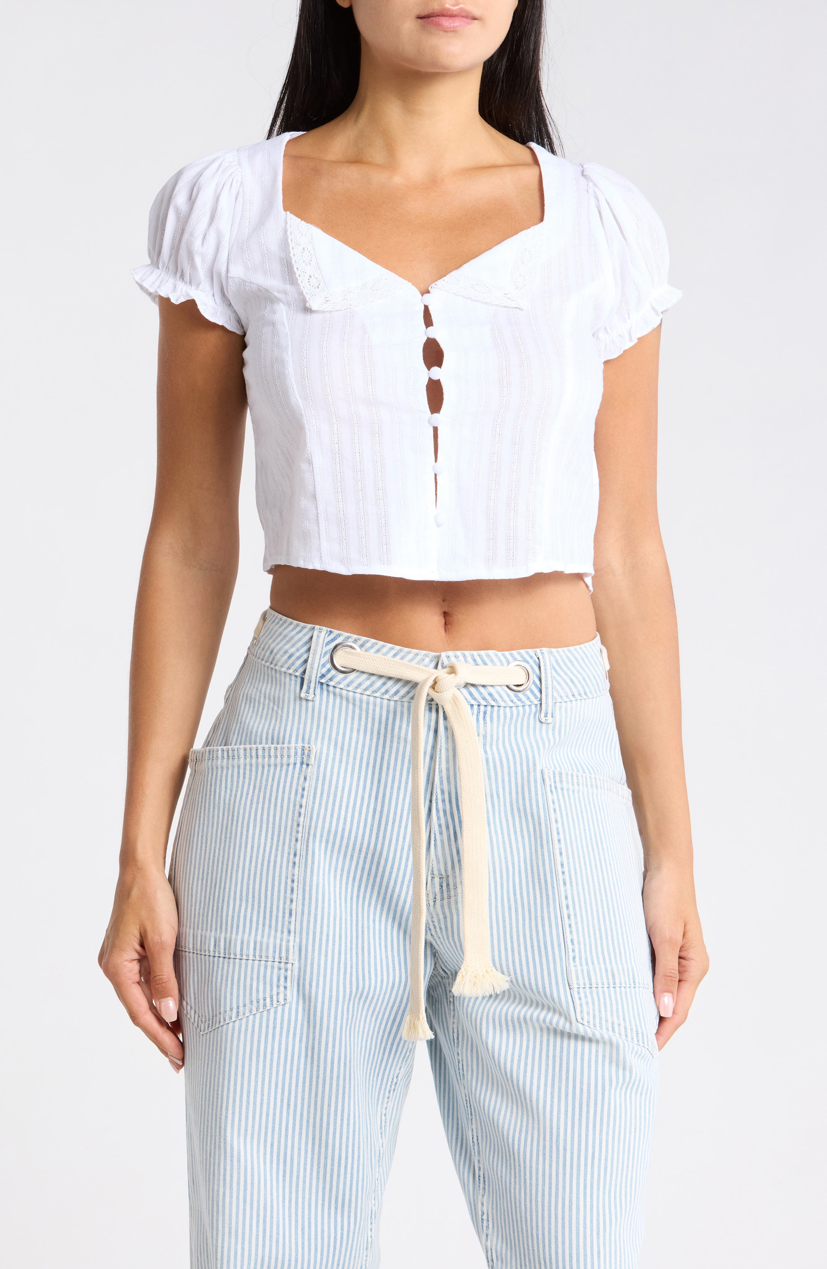 Vigoss Textured Collar Top