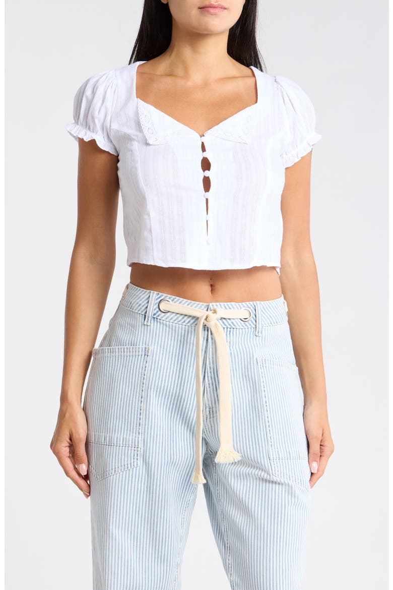 Textured Collar Top, Main, color, WHITE