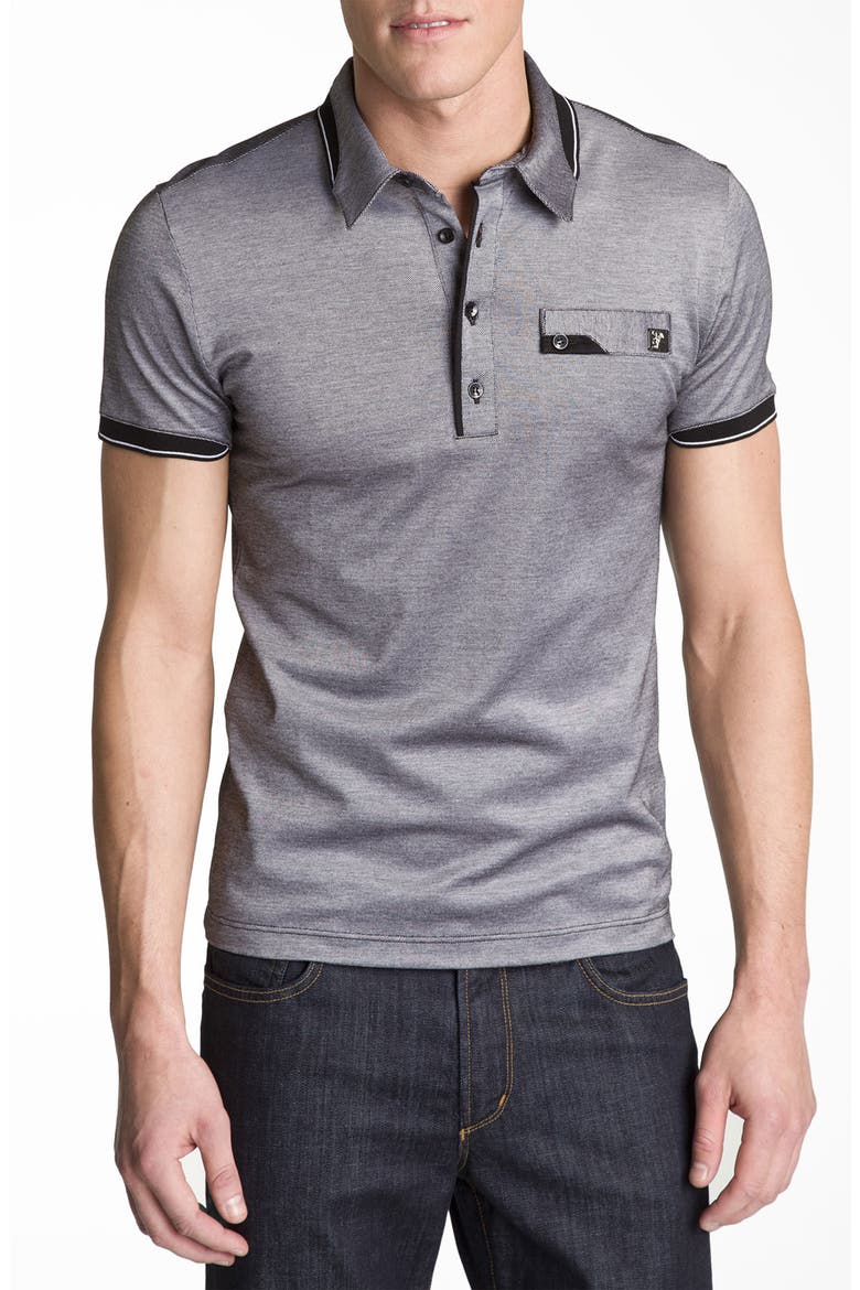 Slim Fit Polo, Main, color, BLACK